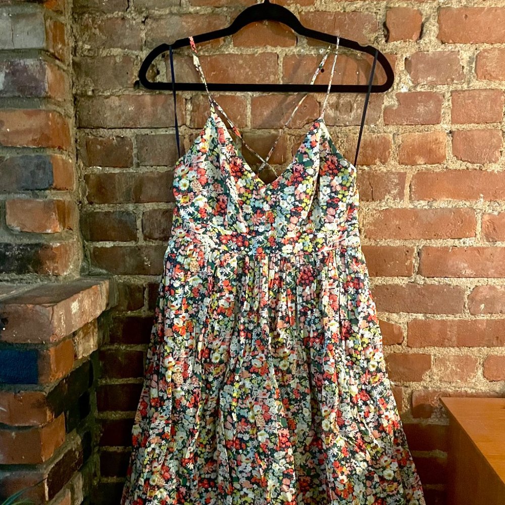 J. Crew Midi Sundress in Liberty Print, Size 4